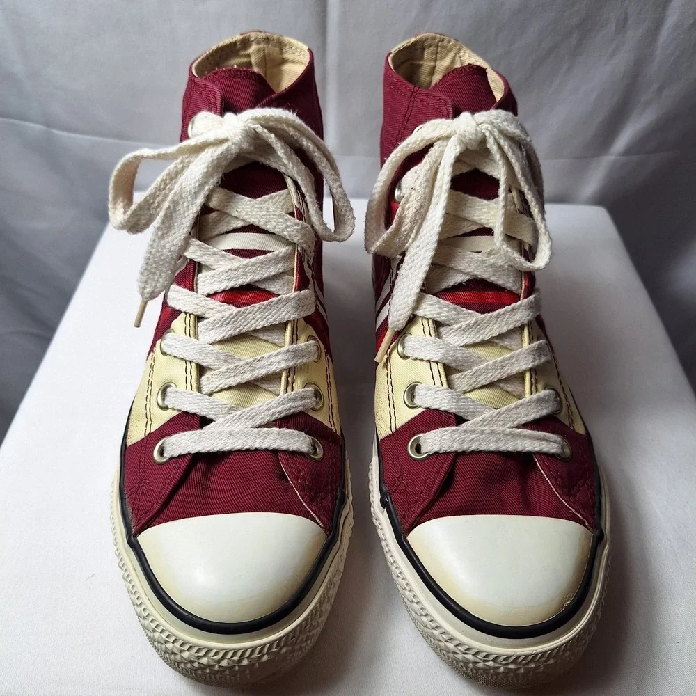 CONVERSE Chuck Taylor All Star Rare Vintage Women/7 Men/5 Red Ivory Retro Stripe